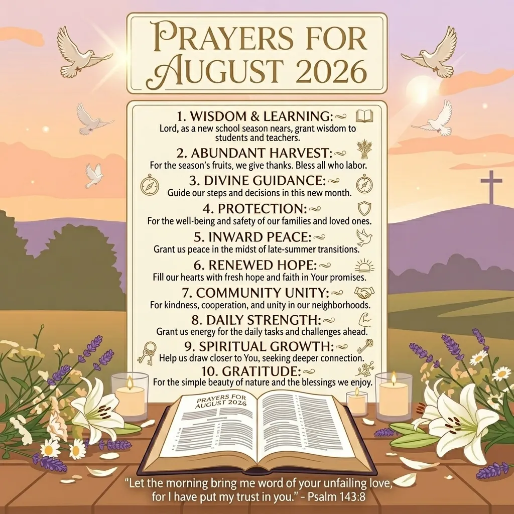 Prayers for August 2026